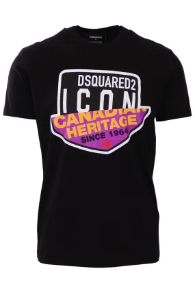 Camiseta Dsquared2 negra canadian heritage