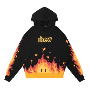 Drew house fire hoodie black