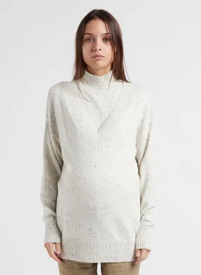 MERLE - Jersey de algodón con cuello alto en gris