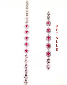 PULSERA RODIO CON CIRCULOS DE CIRCONITAS ENGASTADA